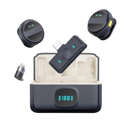 میکروفن موبایلی دوکاربره با کیس شارژ مدل SX21